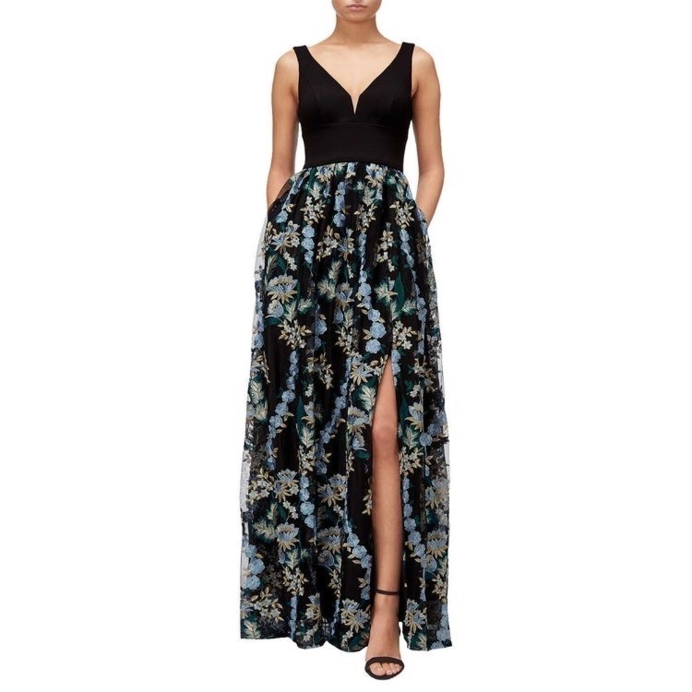 Adrianna Papell Embroidered Tulle Maxi Dress - Picture 4 of 9